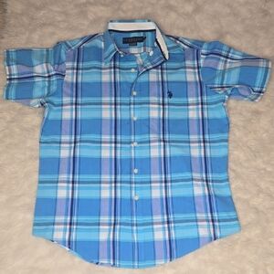 U.S. Polo Assn. Light Blue Plaid Casual Shirt